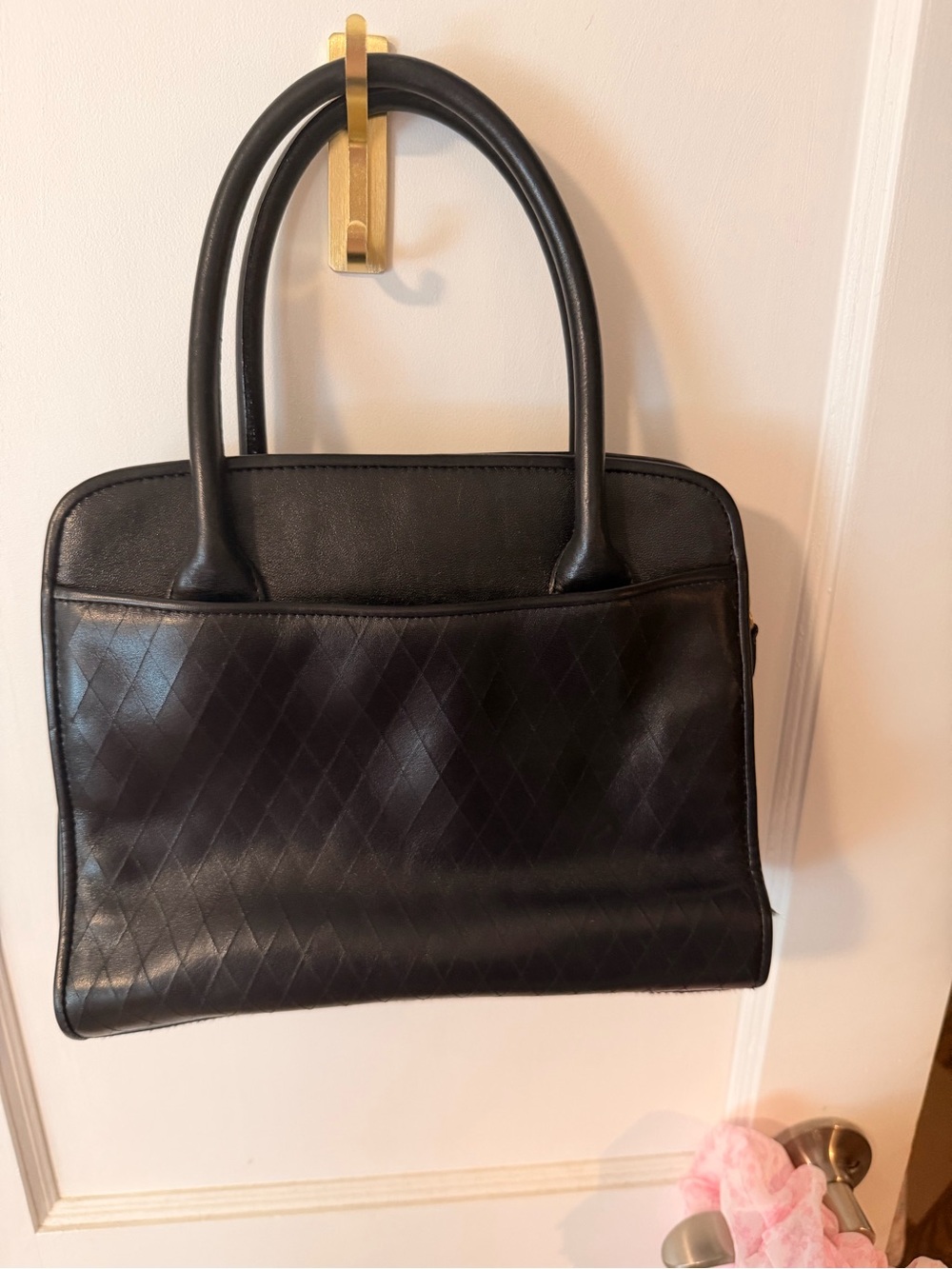 Etienne Aigner Black Quilted Leather Satchel